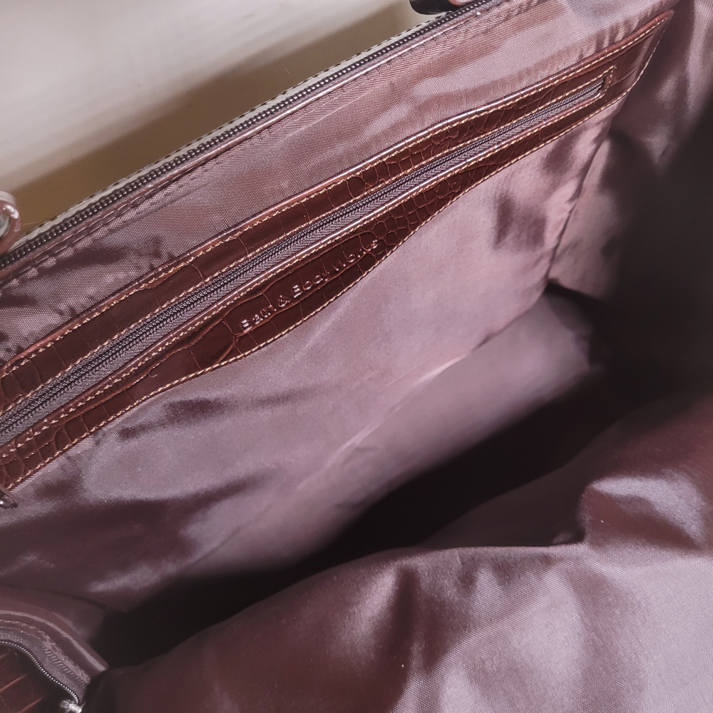 Vtg Brown Crocodile Embossed Bag/Weekender/Work NWTS - Picture 11 of 11